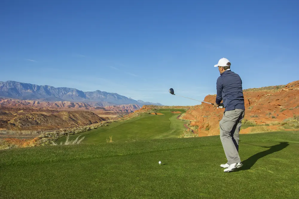 Man playing golf in Utah, Sunriver Golf Course Homes For Sale